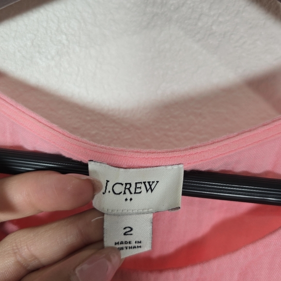 J.Crew Belted Gauze Midi Dress Pink Size 2 100% Cotton Pockets Factory - Picture 10 of 10